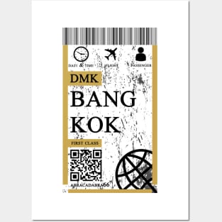 Bangkok flight ticket boarding pass abstract Posters and Art